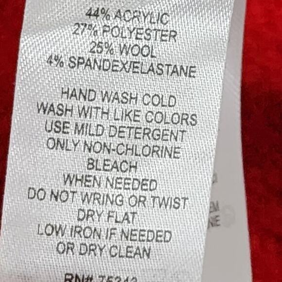 Adrienne Vittadini red wool blend sweater jacket Jackie O 60s style plus size 2X - Picture 4 of 8